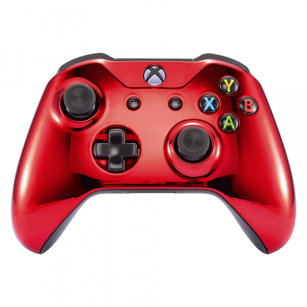 eXtremeRate Retail Chrome Red Edition Front Housing Shell Faceplate for Xbox One S & Xbox One X Controller - SXOFD03