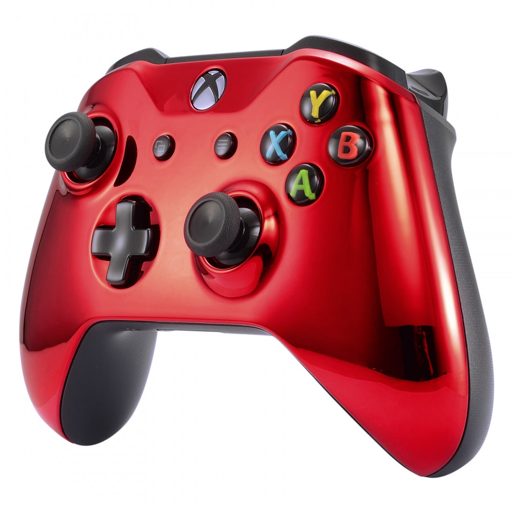 eXtremeRate Retail Chrome Red Edition Front Housing Shell Faceplate for Xbox One S & Xbox One X Controller - SXOFD03