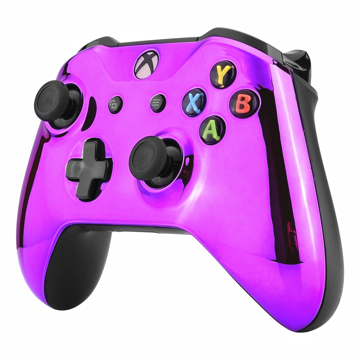 eXtremeRate Retail Chrome Purple Edition Front Housing Shell Faceplate for Xbox One S & Xbox One X Controller (Model 1708) - SXOFD05