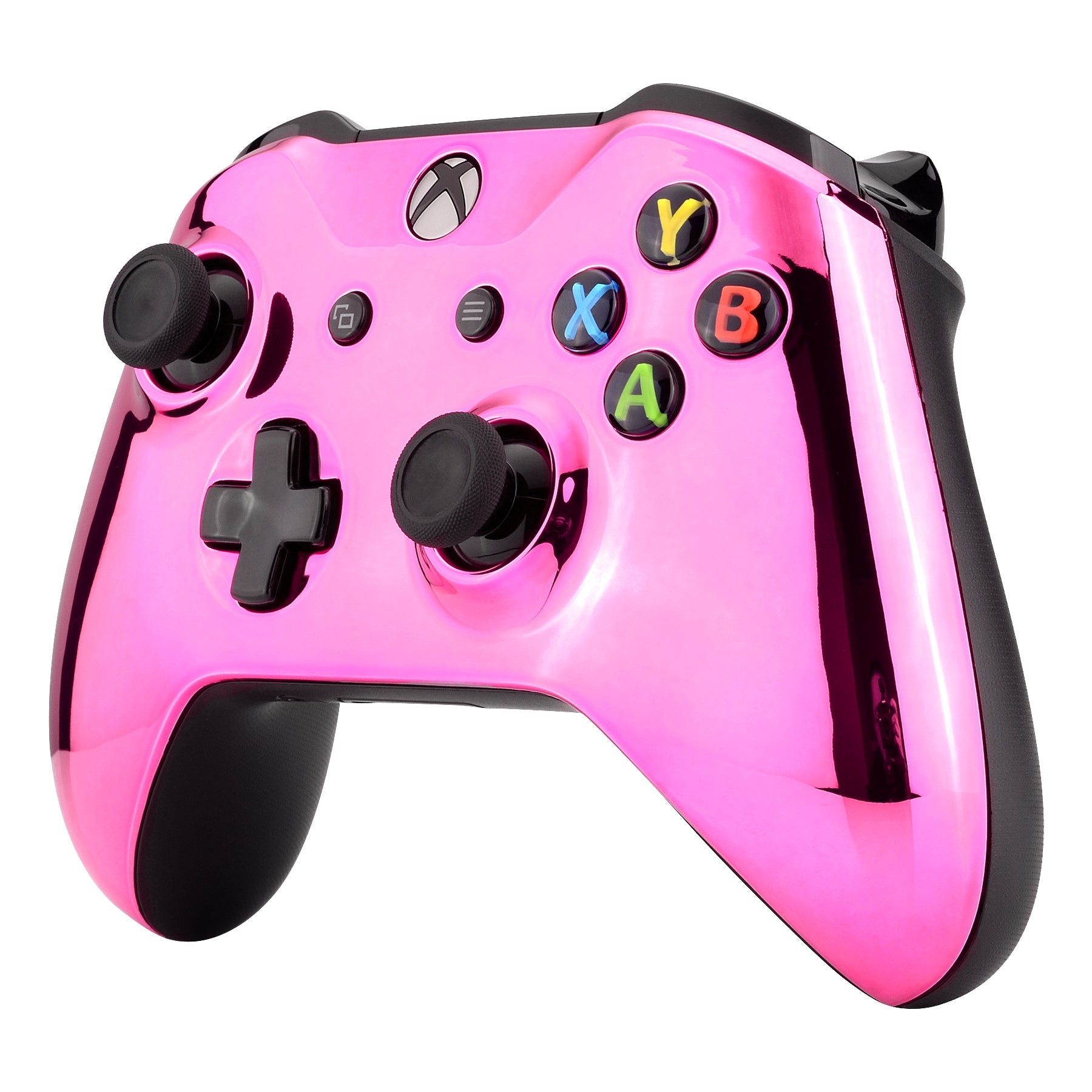 eXtremeRate Retail Chrome Pink Edition Front Housing Shell Faceplate for Xbox One S & Xbox One X Controller (Model 1708) - SXOFD06