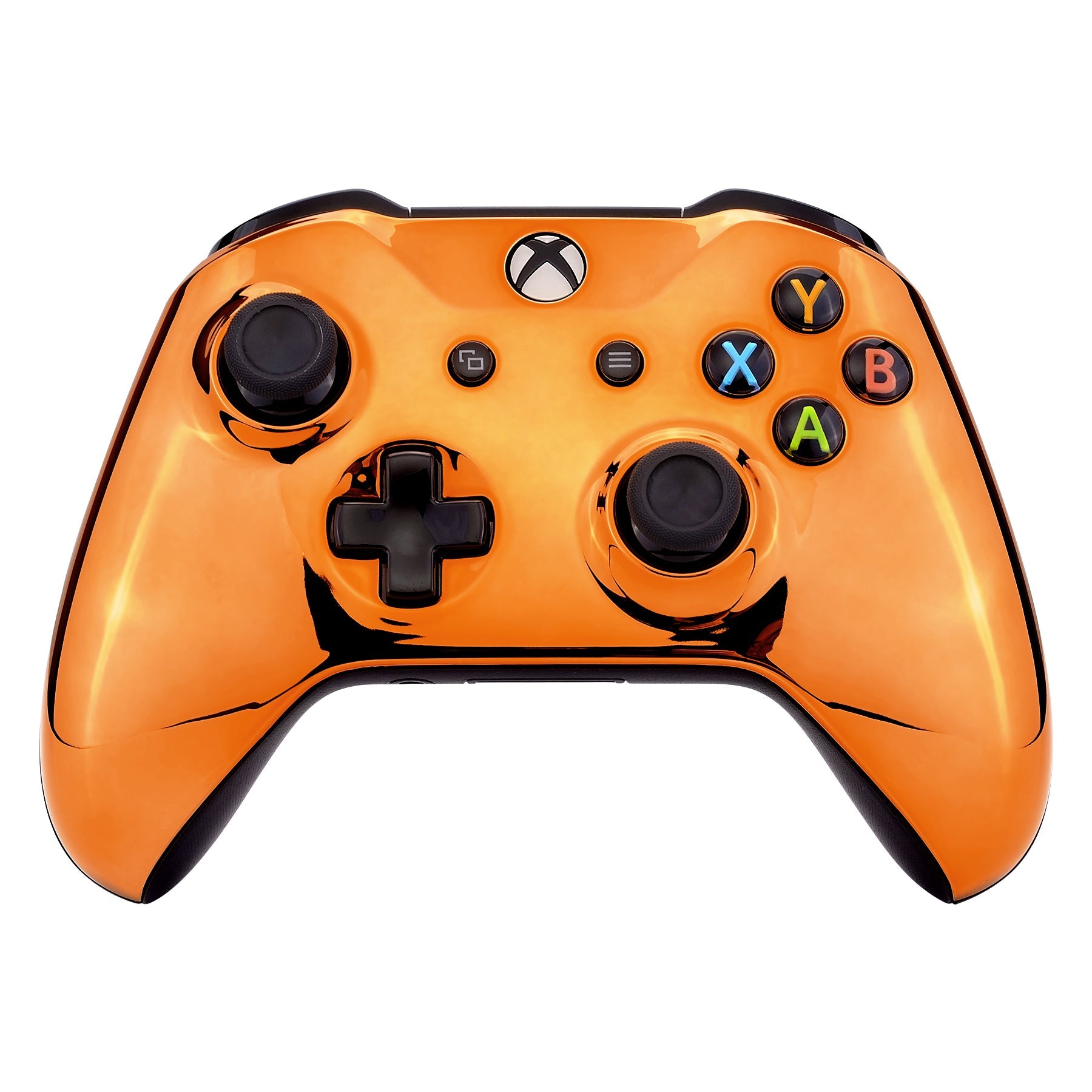 eXtremeRate Retail Chrome Orange Edition Front Housing Shell Faceplate for Xbox One S & Xbox One X Controller (Model 1708) - SXOFD07