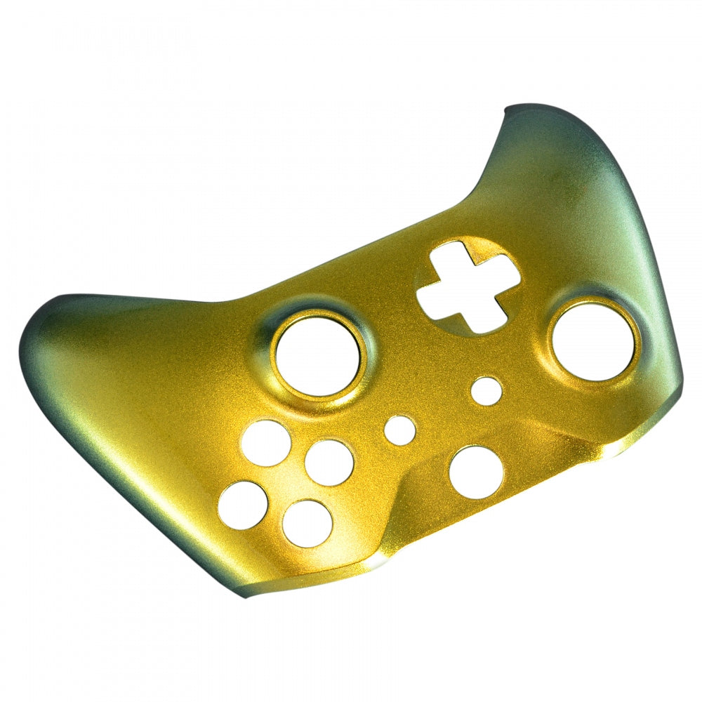 eXtremeRate Retail Gold and Green Chameleon Front Housing Shell Faceplate for Xbox One X & One S Controller - SXOFP03