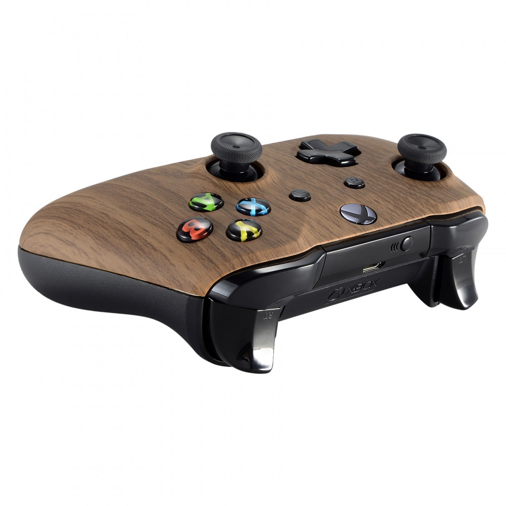 eXtremeRate Retail Custom Wood Grain Soft Touch Top Housing Shell for Xbox One X & One S Controller - SXOFS01