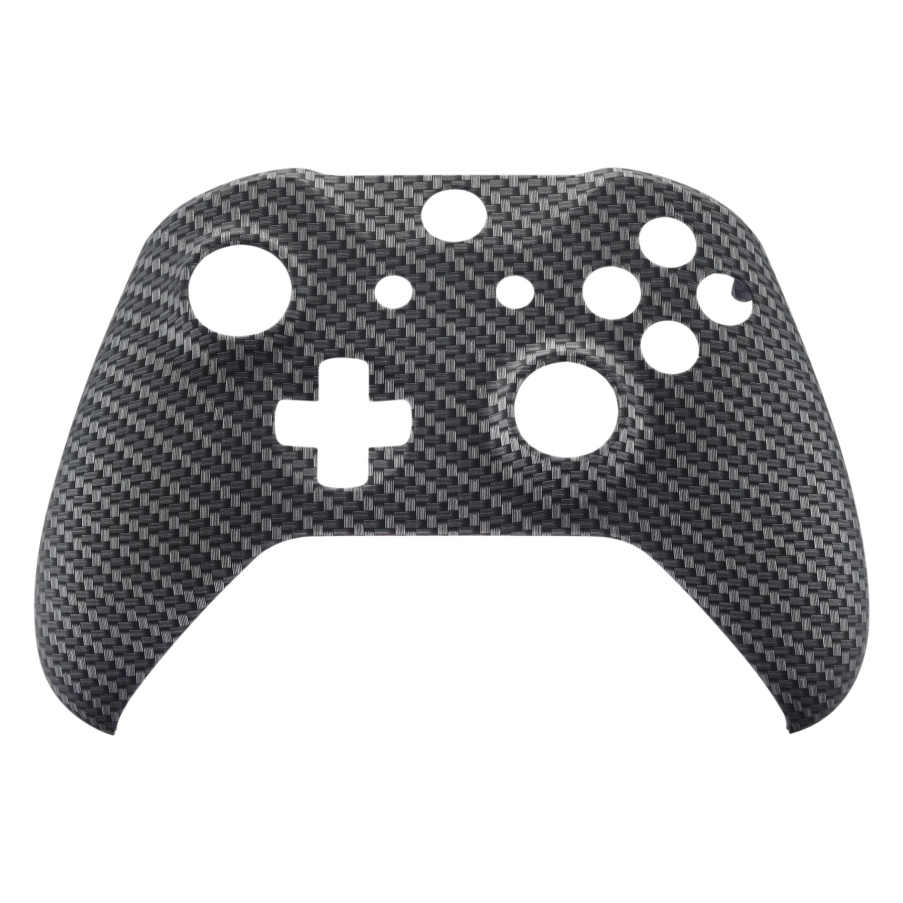 eXtremeRate Black Silver Carbon Fiber Faceplate Cover for Xbox One