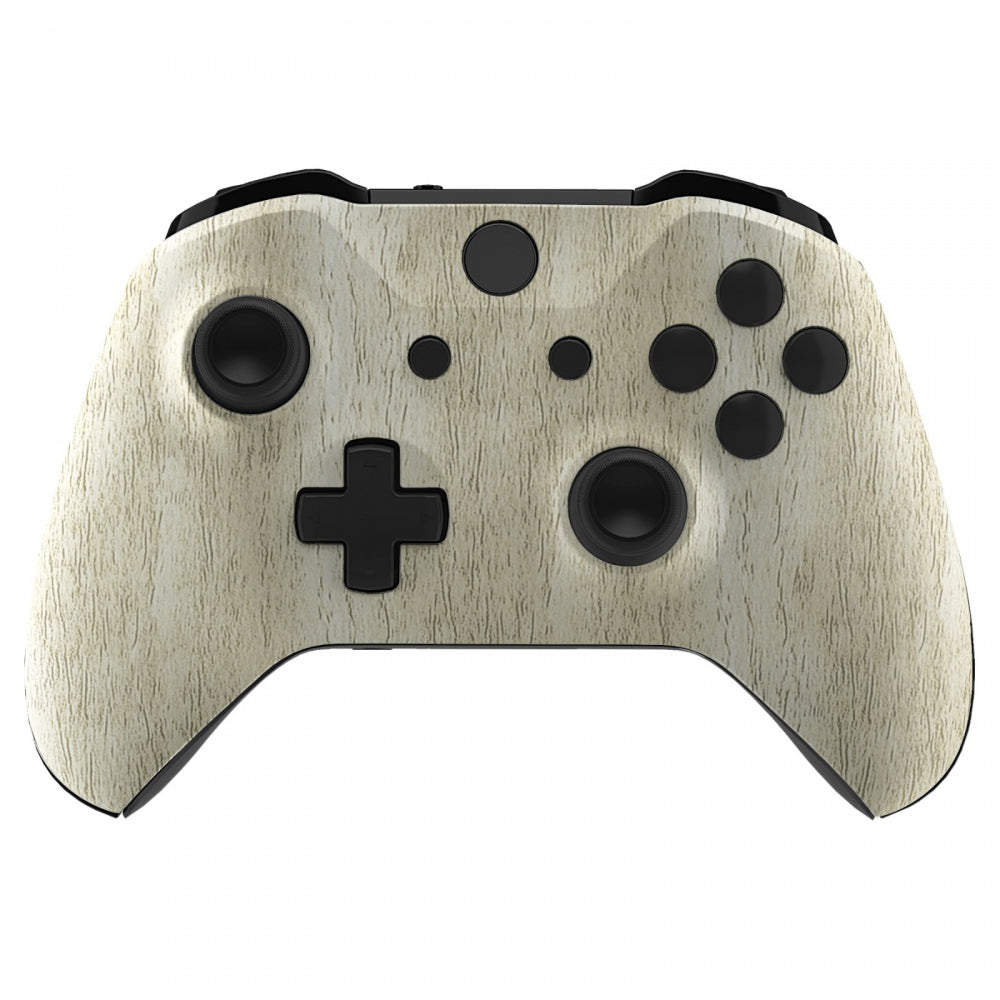 eXtremeRate Retail Pine Wood Grain Patterned Front Housing Shell Faceplate for Xbox One S & Xbox One X Controller Model 1708 - Controller NOT Included - SXOFS10