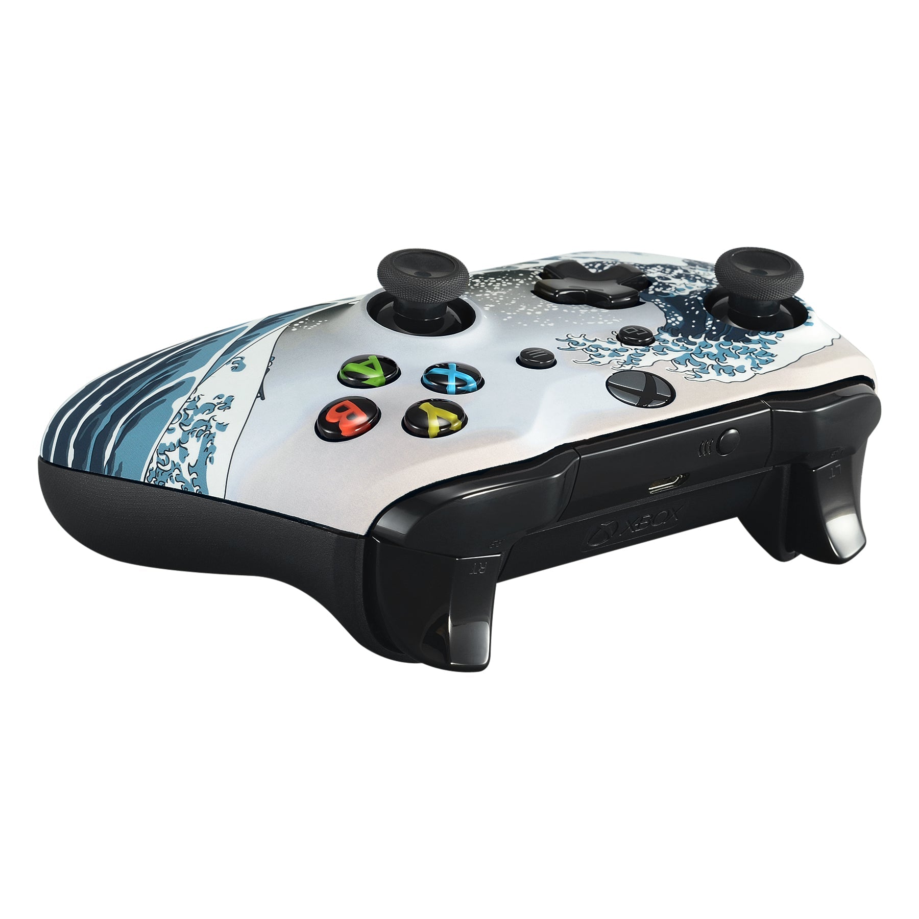 eXtremeRate Retail The Great Wave Patterned Soft Touch Front Shell for  Xbox One X & One S  Remote Controller - SXOFT17X