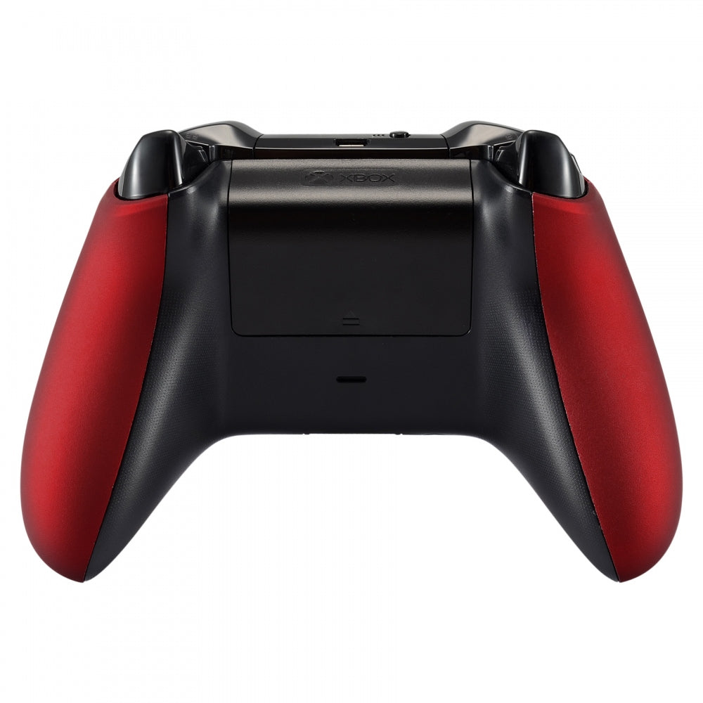 eXtremeRate Retail Scarlet Red Soft Touch Grip Back Panels, Comfortable Non-Slip Side Rails Handles, Game Improvement Replacement Parts for Xbox One X & One S Controller - SXOJ0101