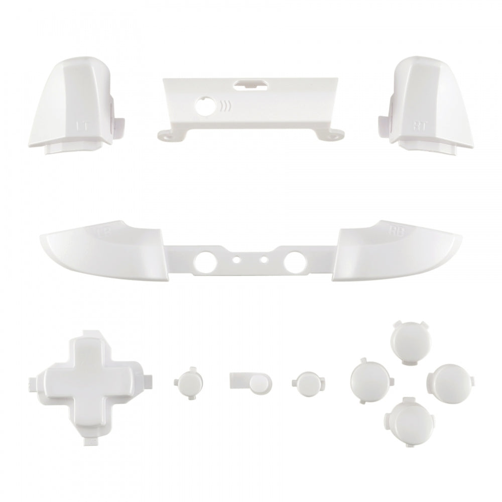 eXtremeRate Retail LB RB LT RT Bumpers Triggers D-Pad ABXY Start Back Sync Buttons, White Full Set Buttons Repair Kits with Tools for Xbox One S & Xbox One X Controller (Model 1708) - SXOJ0205
