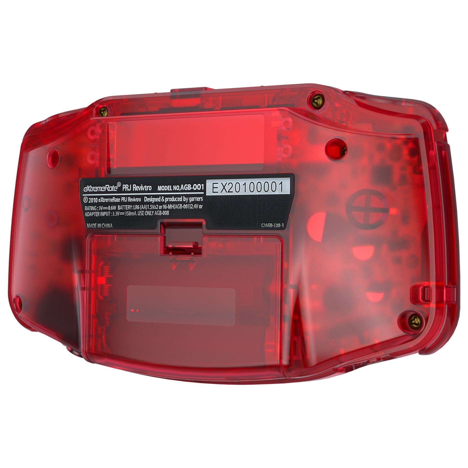 eXtremeRate Retail IPS Ready Upgraded Clear Red GBA Replacement Shell Full Housing Cover Buttons for Gameboy Advance - Compatible with Both IPS & Standard LCD - Console & IPS Screen NOT Included - TAGM5002