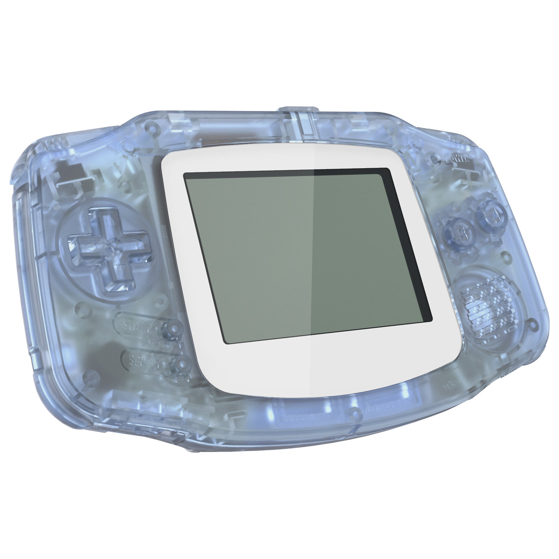 eXtremeRate Retail IPS Ready Upgraded Glacier Blue - White Screen Lens GBA Replacement Shell Full Housing Cover Buttons for Gameboy Advance - Compatible with Both IPS & Standard LCD - Console & IPS Screen NOT Included - TAGM5006
