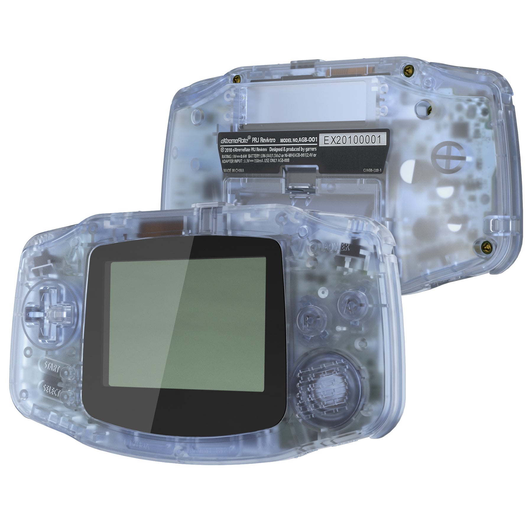 eXtremeRate Retail IPS Ready Upgraded eXtremeRate Glacier Blue Replacement Shell Full Housing Cover & Black Screen Lens for Gameboy Advance – Compatible with Both IPS & Standard LCD – Console & IPS Screen NOT Included - TAGM5006B
