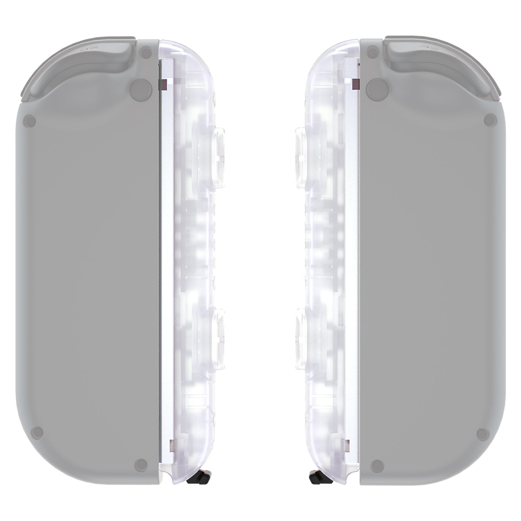 eXtremeRate Retail Clear Replacement shell for NS Switch Joycon Strap, Custom Joy-Con Wrist Strap Housing Buttons for NS Switch - 2 Pack - UEM501