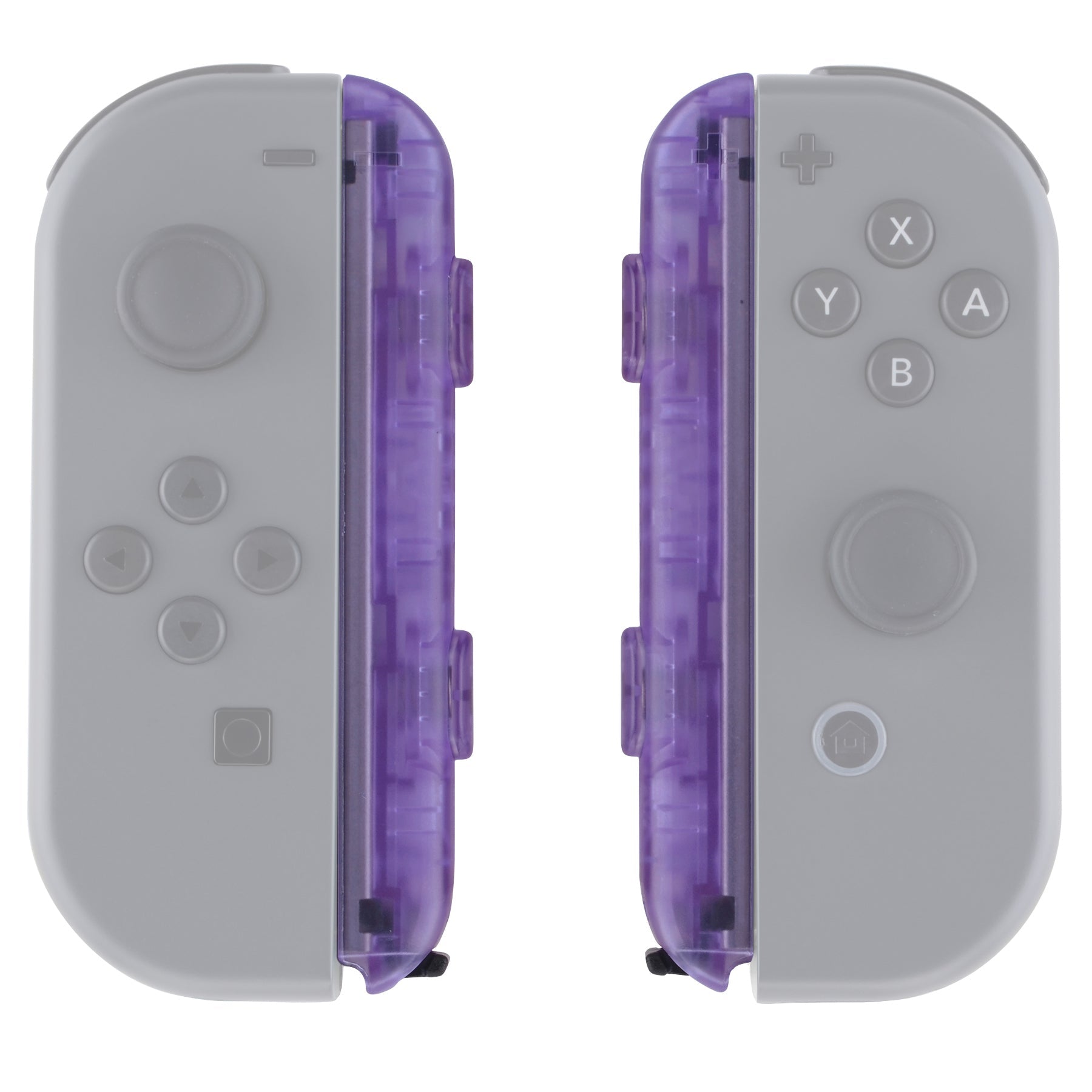 eXtremeRate 2 Pack Custom Replacement shell for Joycon Strap of NS Switch -  Clear Atomic Purple