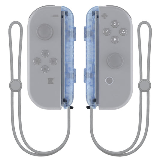 eXtremeRate Retail Glacier Blue Replacement shell for Nintendo Switch Joycon Strap, Custom Joy-Con Wrist Strap Housing Buttons for Nintendo Switch - 2 Pack - UEM506