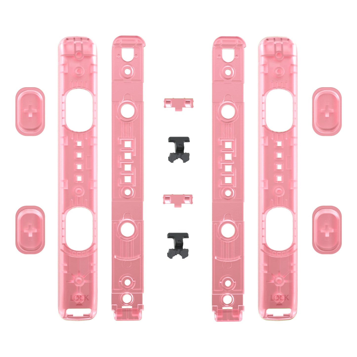 eXtremeRate Retail Cherry Pink Replacement shell for NS Switch Joycon Strap, Custom JoyCon Wrist Strap Housing Buttons for NS Switch - 2 Pack - UEM509