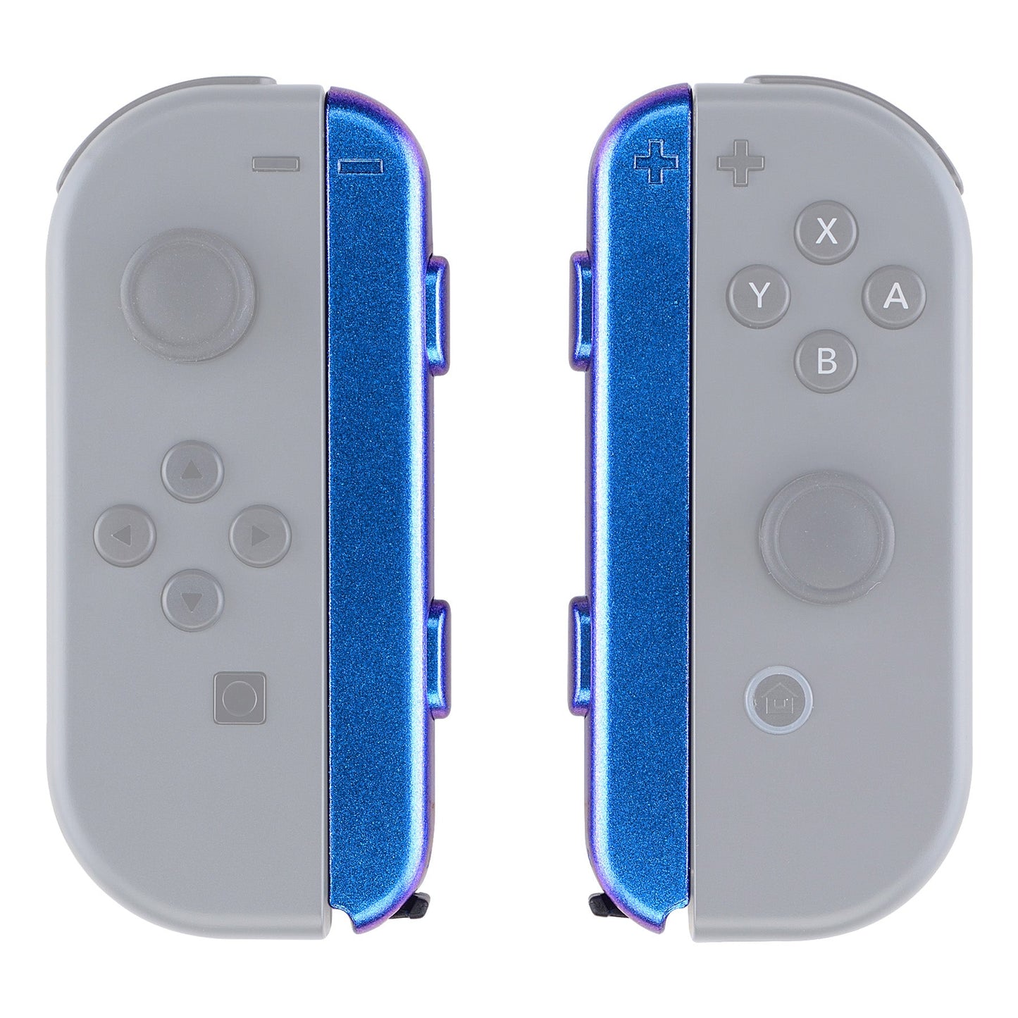 eXtremeRate Retail Chameleon Purple Glossy Replacement shell for Nintendo Switch Joycon Strap, Custom JoyCon Wrist Strap Housing Buttons for Nintendo Switch - 2 Pack - UEP301