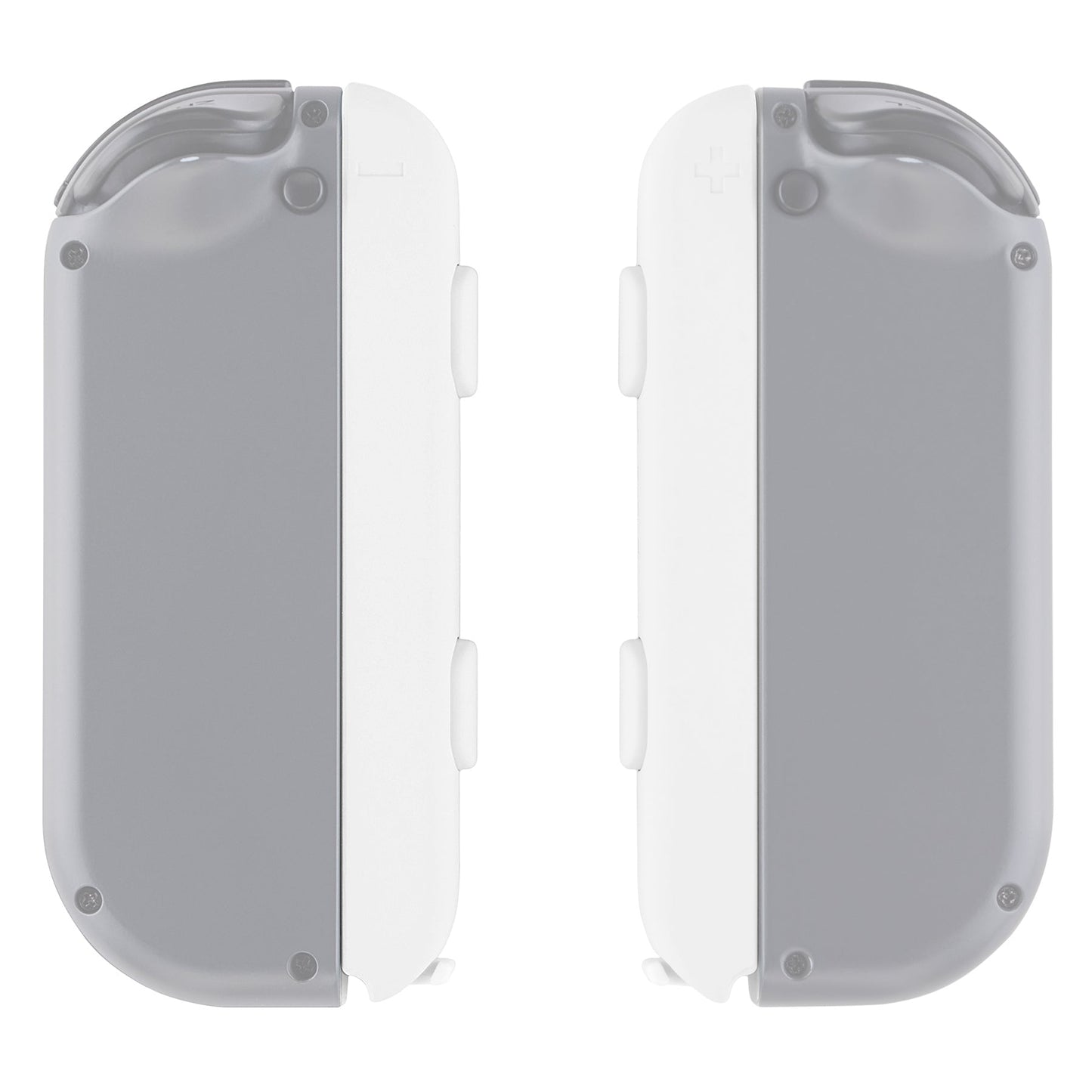 eXtremeRate Retail White Soft Touch Replacement shell for Nintendo Switch Joycon Strap, Custom Joy-Con Wrist Strap Housing Buttons for Nintendo Switch - 2 Pack - UEP303