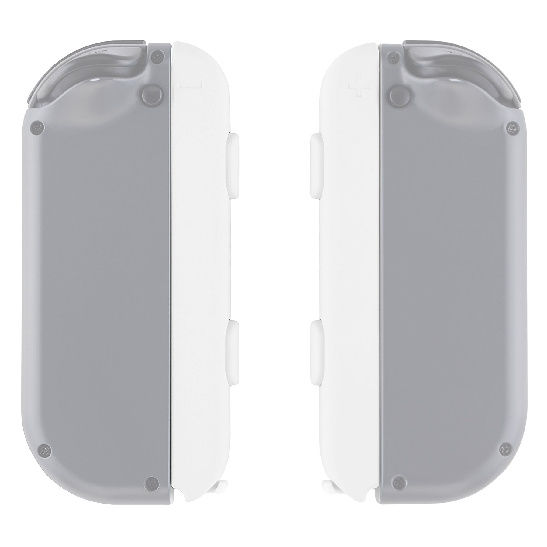eXtremeRate Retail White Soft Touch Replacement shell for Nintendo Switch Joycon Strap, Custom Joy-Con Wrist Strap Housing Buttons for Nintendo Switch - 2 Pack - UEP303