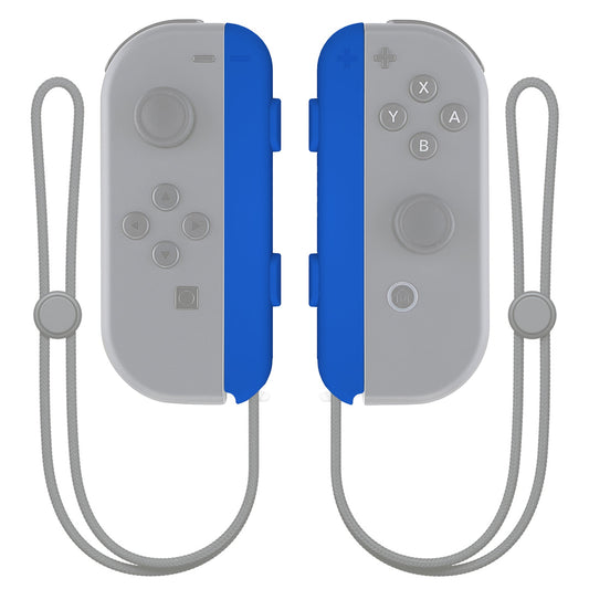 eXtremeRate Retail Blue Soft Touch Replacement shell for NS Switch Joycon Strap, Custom JoyCon Wrist Strap Housing Buttons for NS Switch - 2 Pack - UEP305