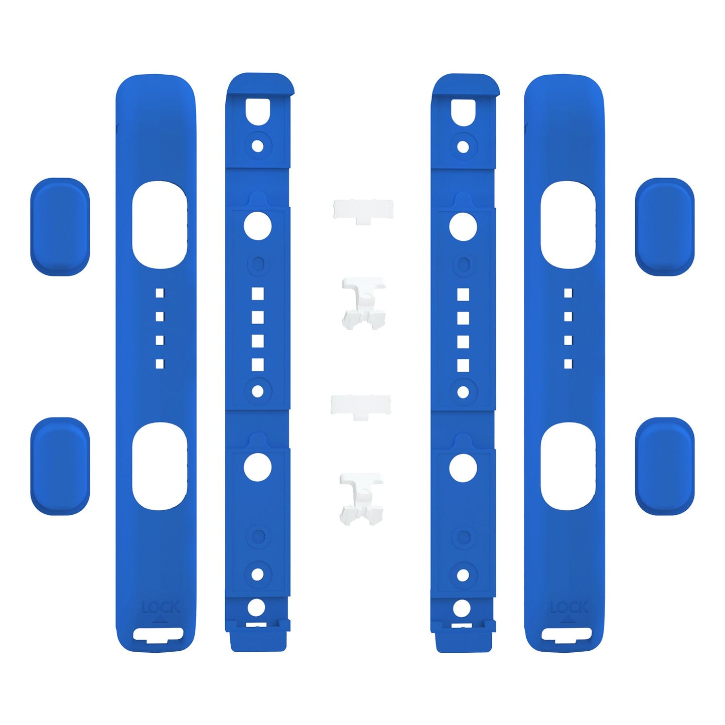 eXtremeRate Retail Blue Soft Touch Replacement shell for NS Switch Joycon Strap, Custom JoyCon Wrist Strap Housing Buttons for NS Switch - 2 Pack - UEP305