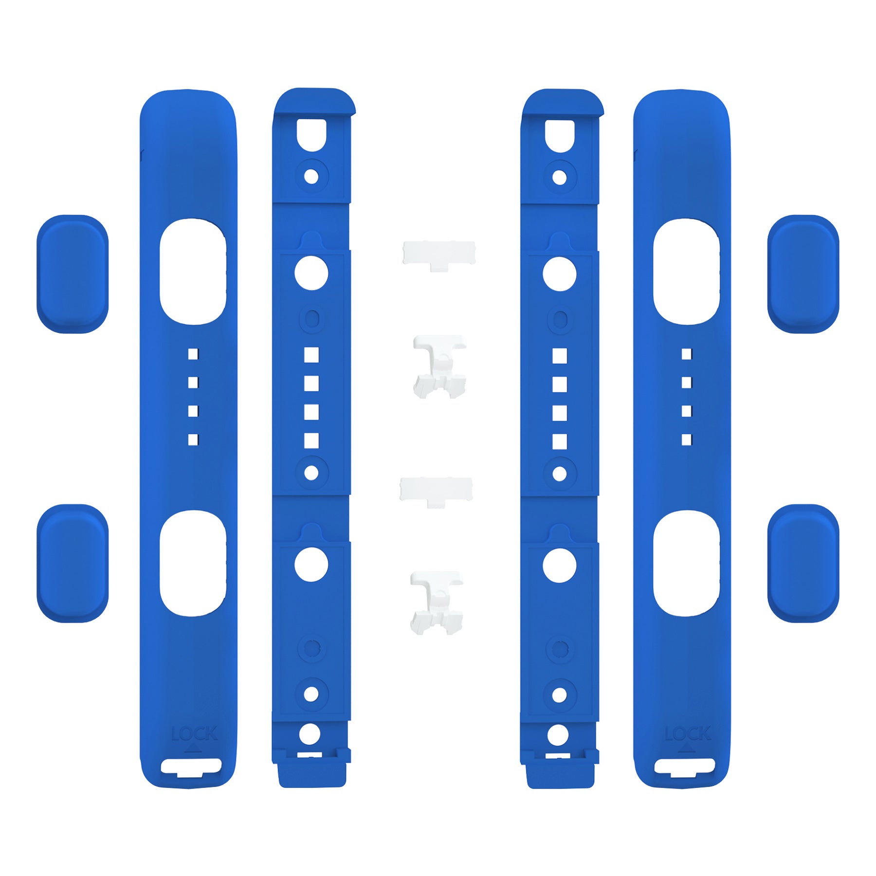 eXtremeRate Retail Blue Soft Touch Replacement shell for NS Switch Joycon Strap, Custom JoyCon Wrist Strap Housing Buttons for NS Switch - 2 Pack - UEP305
