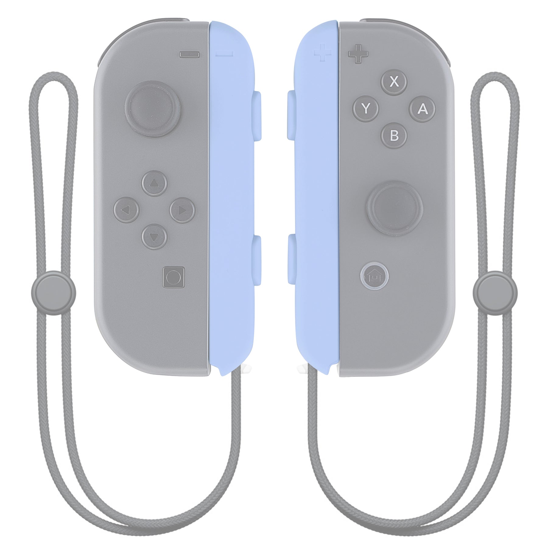 eXtremeRate Retail Light Violet Soft Touch Replacement shell for Nintendo Switch Joycon Strap, Custom Joy-Con Wrist Strap Housing Buttons for Nintendo Switch - 2 Pack - UEP309