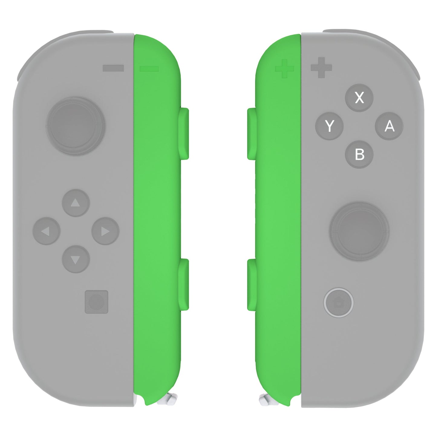 eXtremeRate Retail Green Soft Touch Replacement shell for NS Switch Joycon Strap, Custom Joy-Con Wrist Strap Housing Buttons for NS Switch - 2 Pack - UEP312