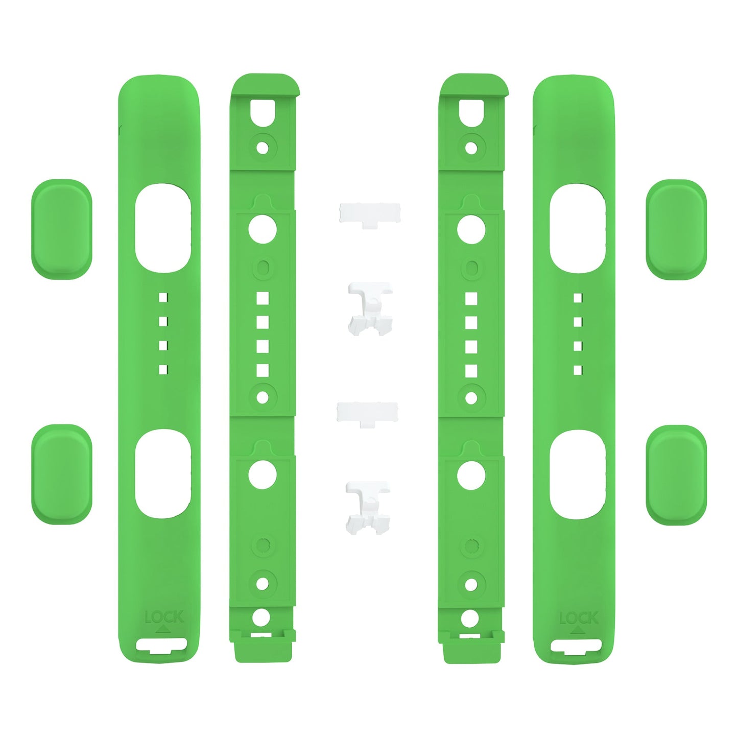 eXtremeRate Retail Green Soft Touch Replacement shell for NS Switch Joycon Strap, Custom Joy-Con Wrist Strap Housing Buttons for NS Switch - 2 Pack - UEP312