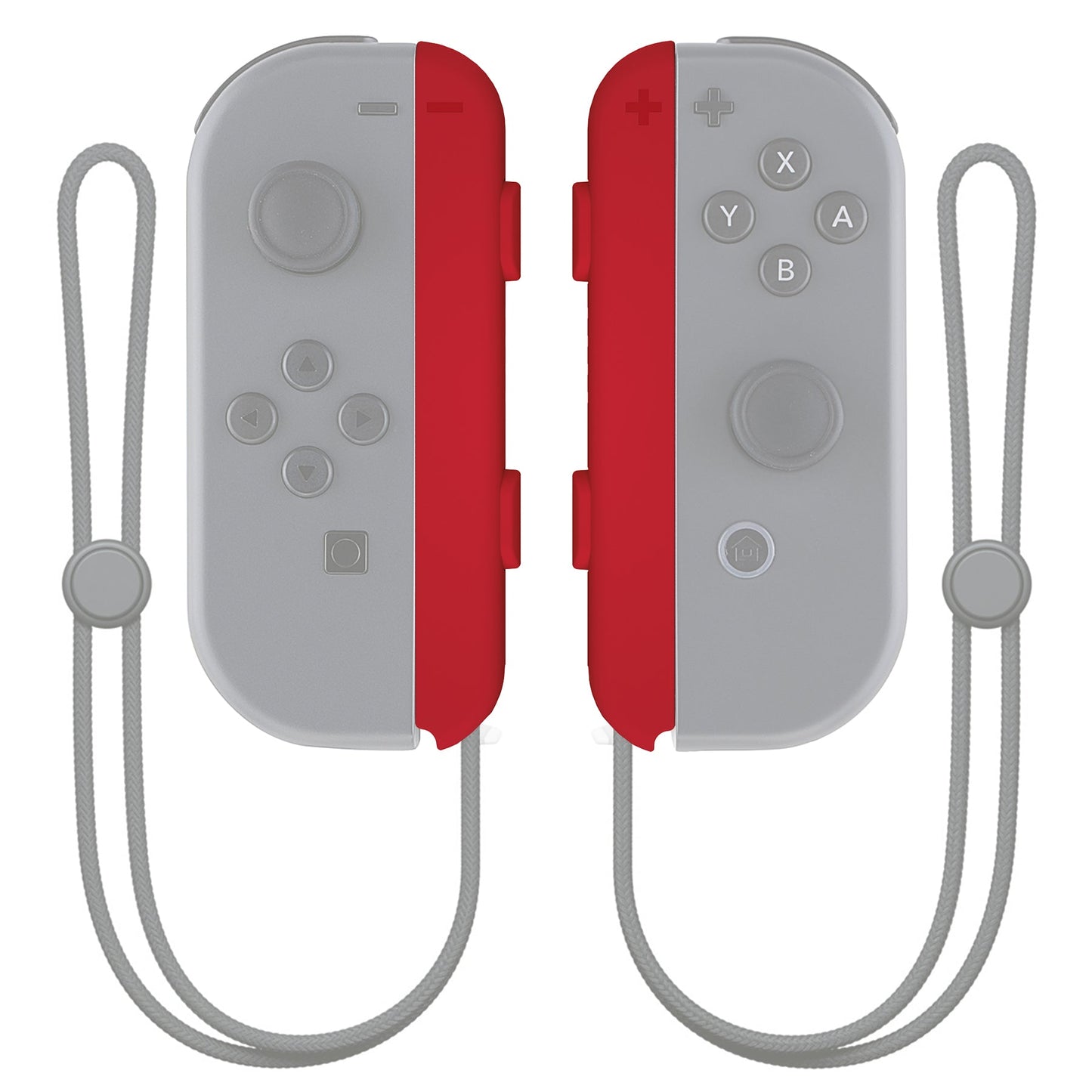 eXtremeRate Retail Passion Red Soft Touch Replacement shell for NS Switch Joycon Strap, Custom Joy-Con Wrist Strap Housing Buttons for NS Switch - 2 Pack - UEP332