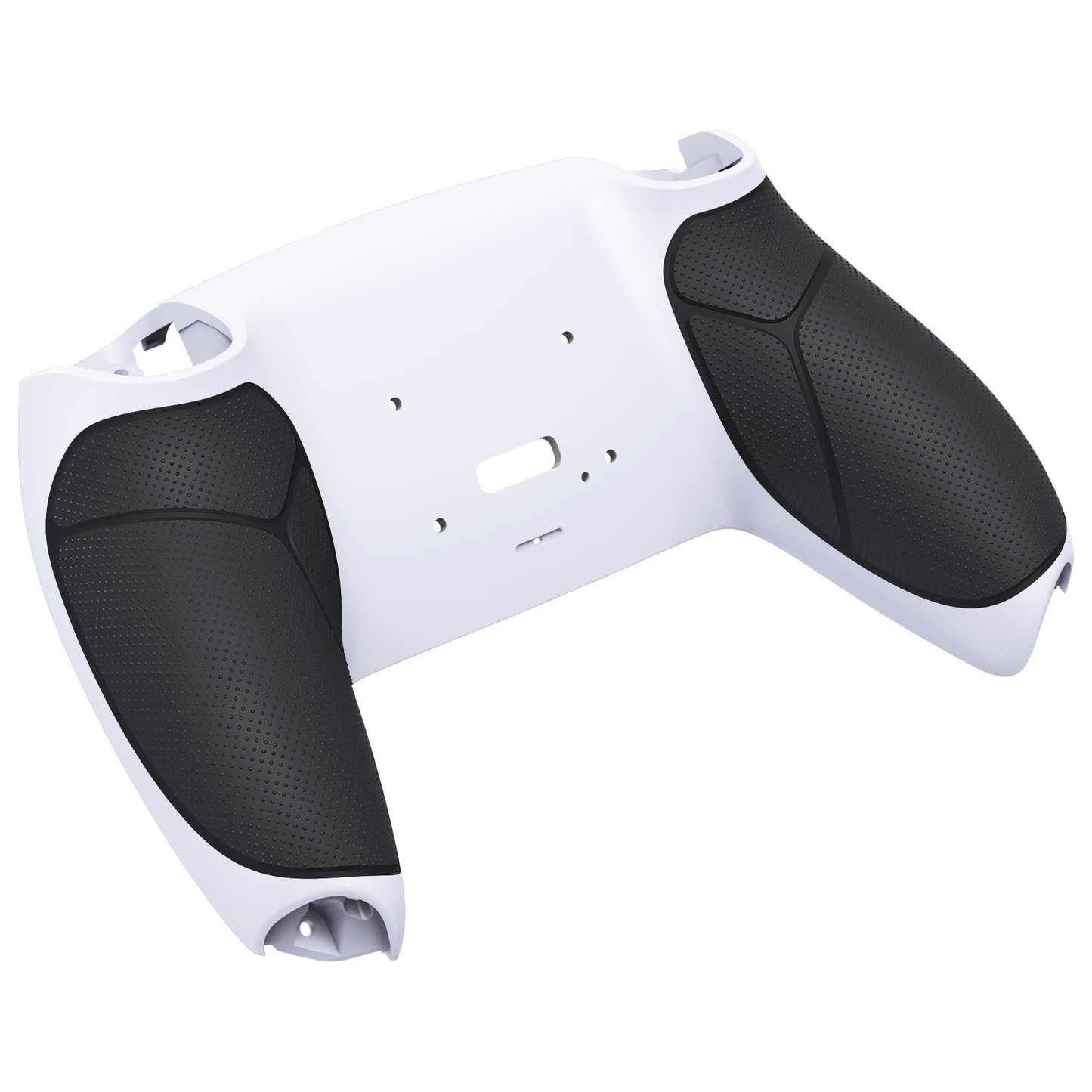 eXtremeRate Retail Black White Performance Rubberized Grip Redesigned Back Shell for PS5 Controller eXtremerate RISE Remap Kit - Controller & RISE Remap Board NOT Included - UPFU6010