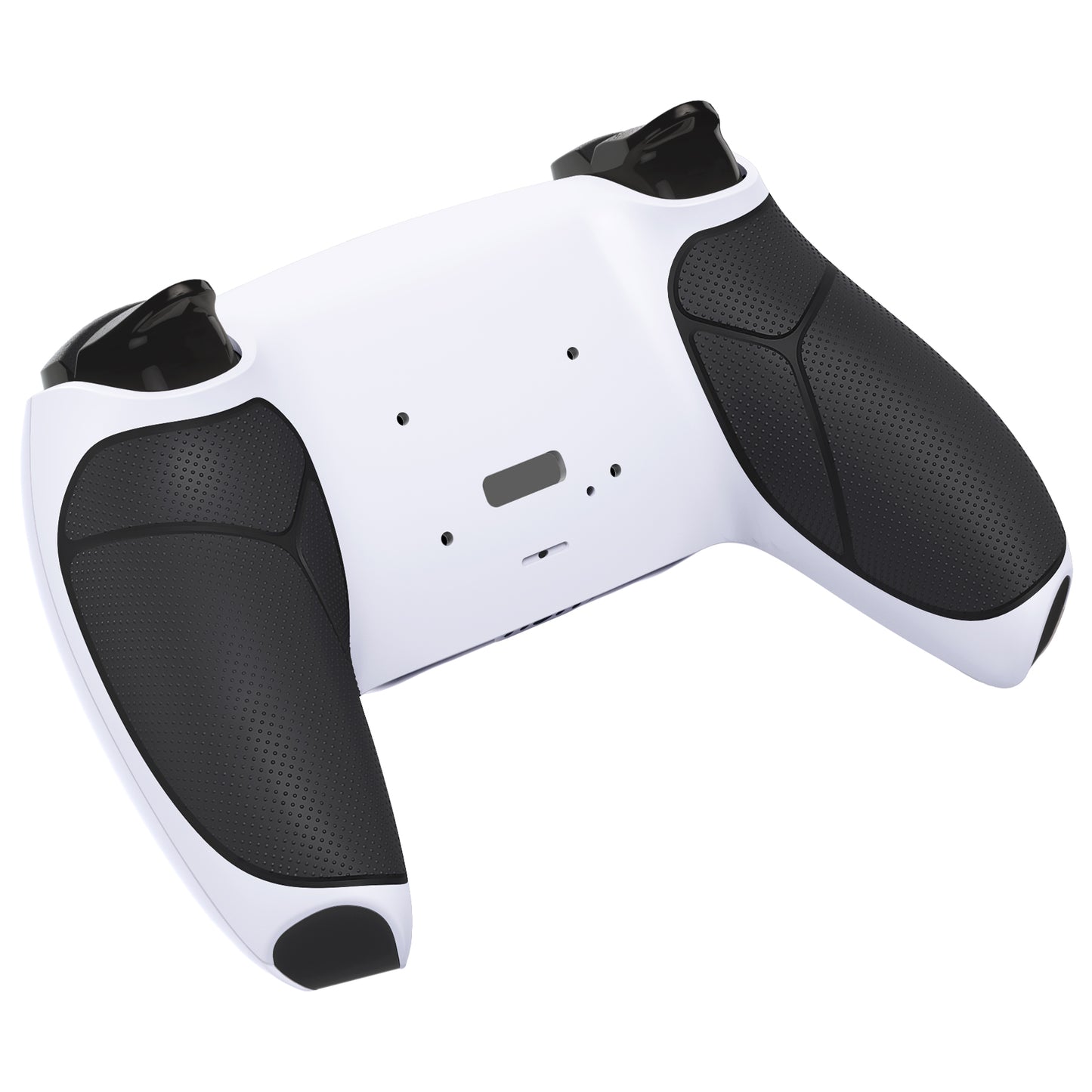 eXtremeRate Retail Black White Performance Rubberized Grip Redesigned Back Shell for PS5 Controller eXtremerate RISE Remap Kit - Controller & RISE Remap Board NOT Included - UPFU6010