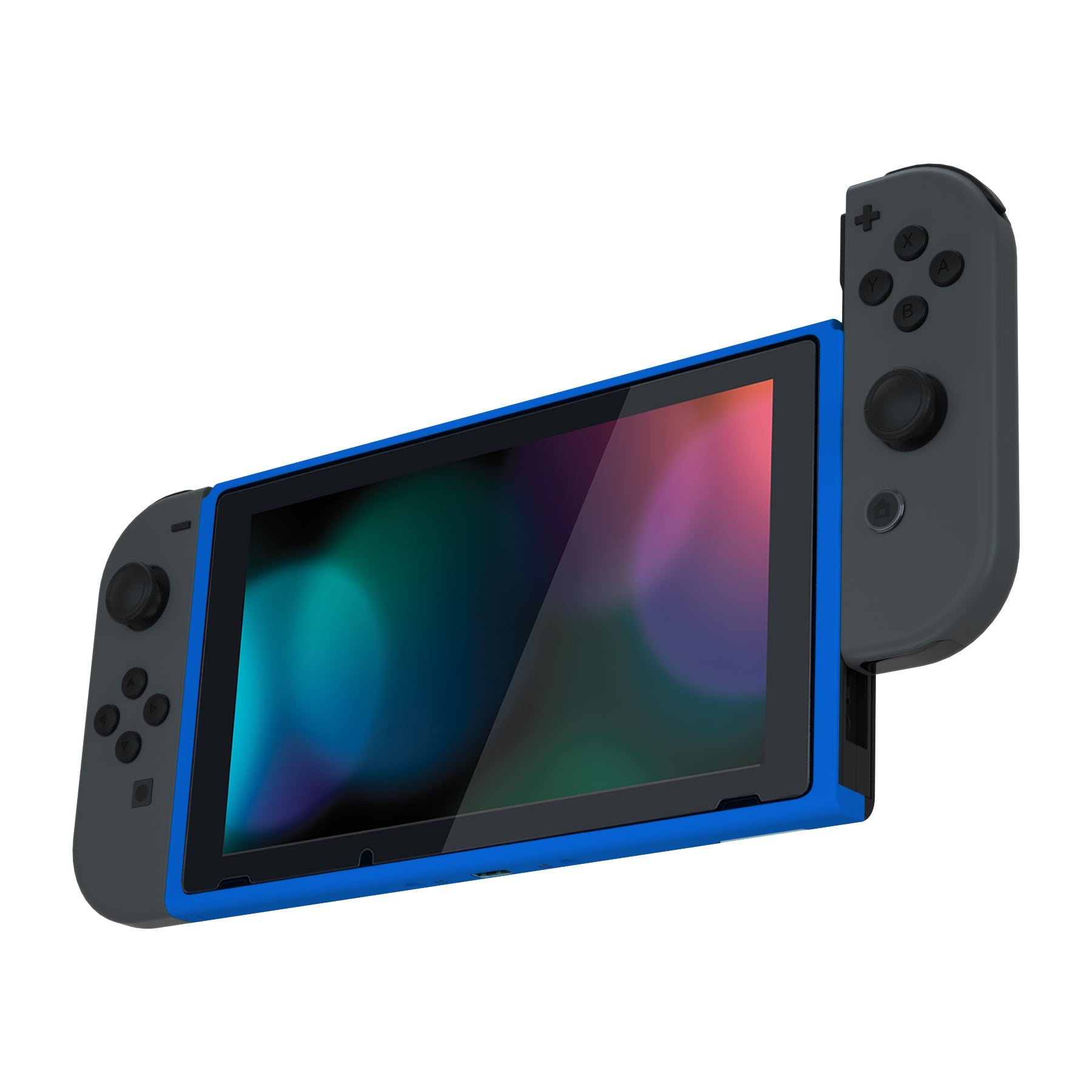 eXtremeRate Retail Blue DIY Housing Shell for NS Switch Console, Replacement Faceplate Front Frame for NS Switch Console with Volume Up Down Power Buttons - Console NOT Included - VEP305