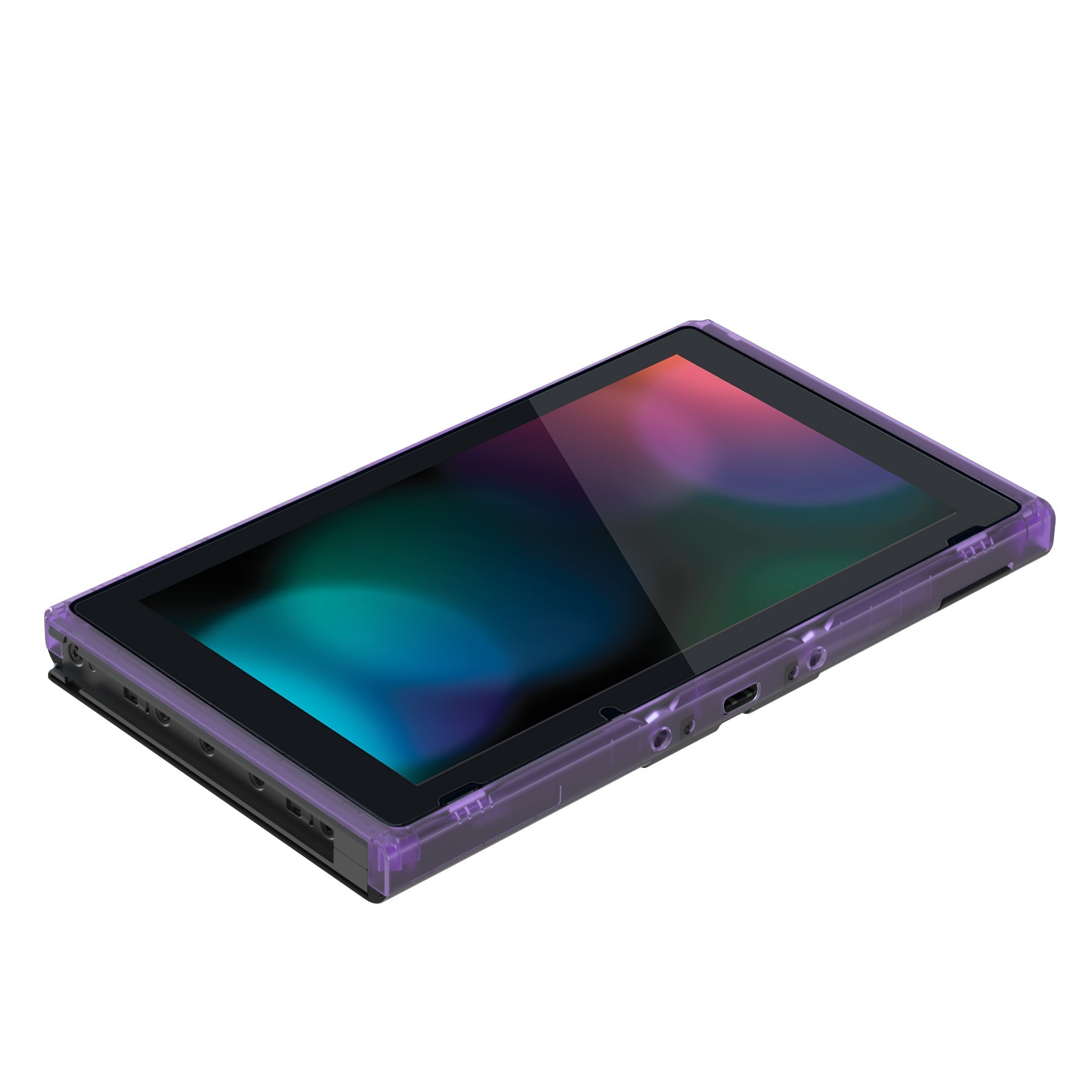 eXtremeRate DIY Replacement Housing Shell Front Frame with Volume Up Down Power Buttons for NS Switch Console - Clear Atomic Purple eXtremeRate DIY Replacement Housing Shell Front Frame with Volume Up Down Power Buttons for NS Switch Console - Clear Atomic Purple