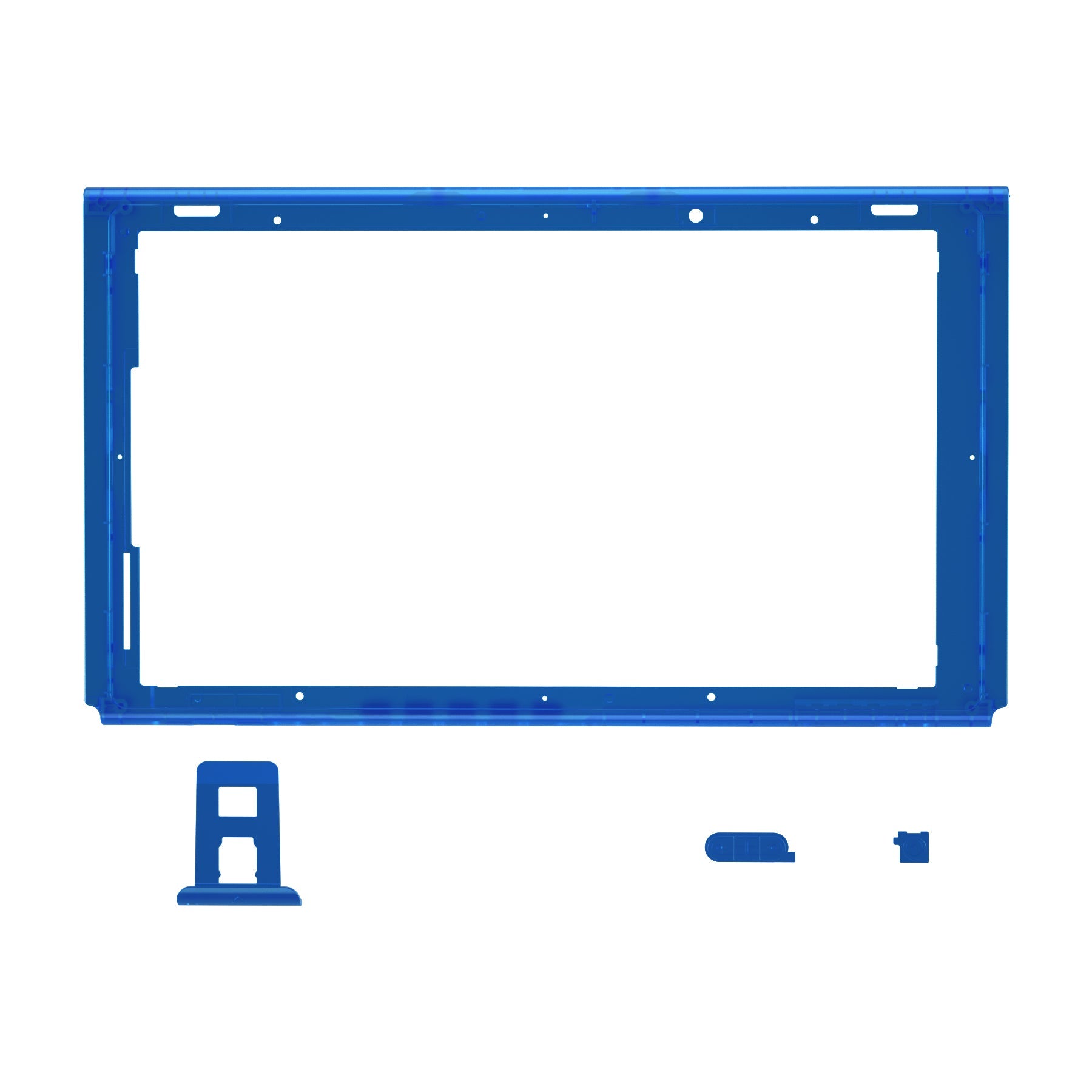 eXtremeRate Retail Clear Blue DIY Housing Shell for NS Switch Console, Replacement Faceplate Front Frame for NS Switch Console with Volume Up Down Power Buttons - Console NOT Included - VEP317