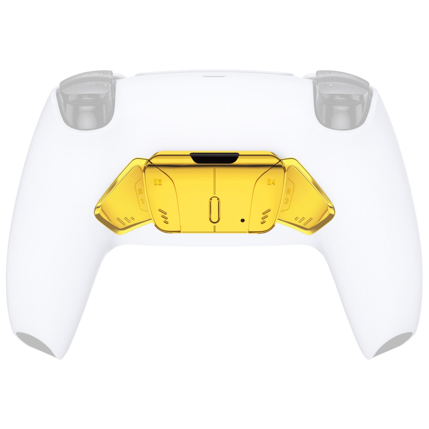 eXtremeRate Retail Chrome Gold Replacement Redesigned K1 K2 K3 K4 Back Buttons Housing Shell for PS5 Controller eXtremeRate RISE4 Remap Kit - Controller & RISE4 Remap Board NOT Included - VPFD4001