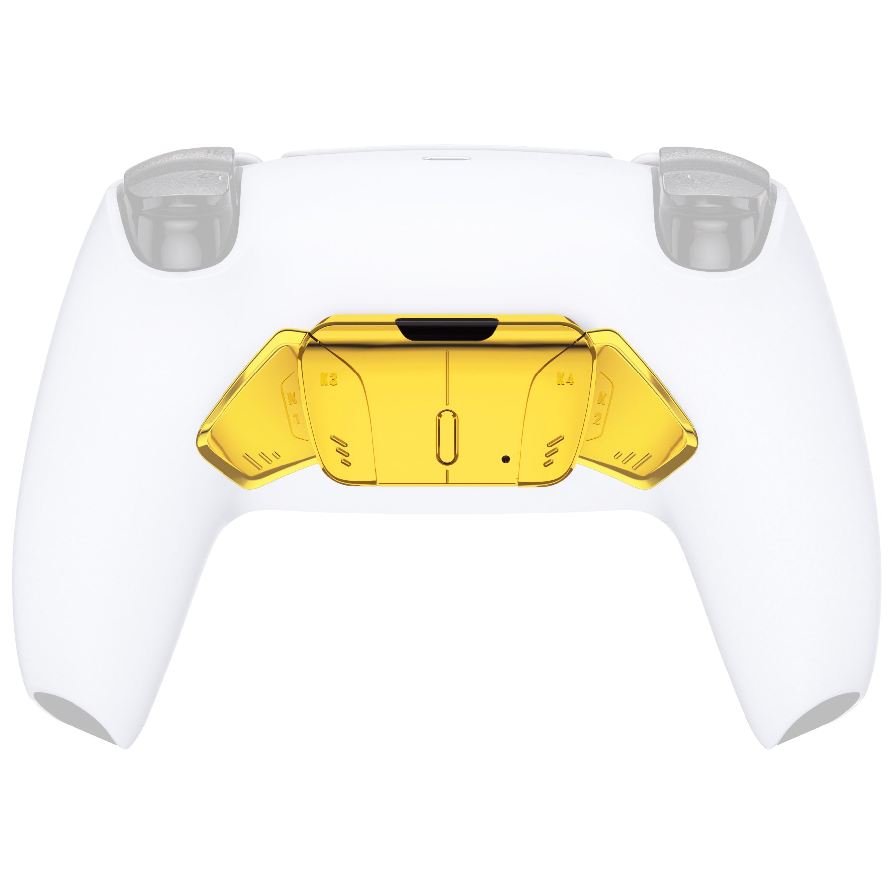 eXtremeRate Retail Chrome Gold Replacement Redesigned K1 K2 K3 K4 Back Buttons Housing Shell for PS5 Controller eXtremeRate RISE4 Remap Kit - Controller & RISE4 Remap Board NOT Included - VPFD4001