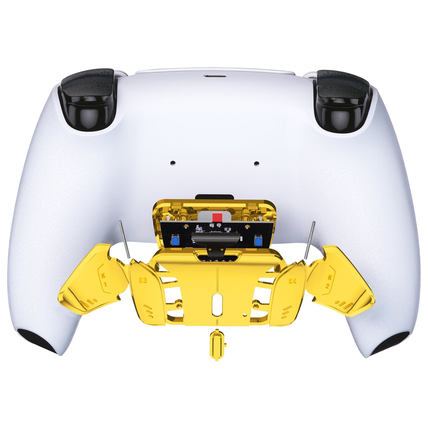 eXtremeRate Retail Turn RISE to RISE4 Kit – Redesigned Chrome Gold K1 K2 K3 K4 Back Buttons Housing & Remap PCB Board for PS5 Controller eXtremeRate RISE & RISE4 Remap kit - Controller & Other RISE Accessories NOT Included - VPFD4001P