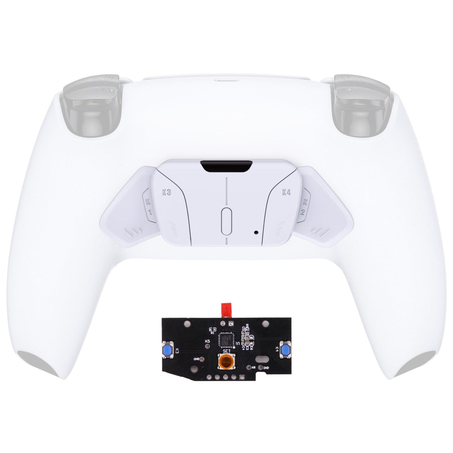eXtremeRate Retail Turn RISE to RISE4 Kit – Redesigned White K1 K2 K3 K4 Back Buttons Housing & Remap PCB Board for PS5 Controller eXtremeRate RISE & RISE4 Remap kit - Controller & Other RISE Accessories NOT Included - VPFM5002P