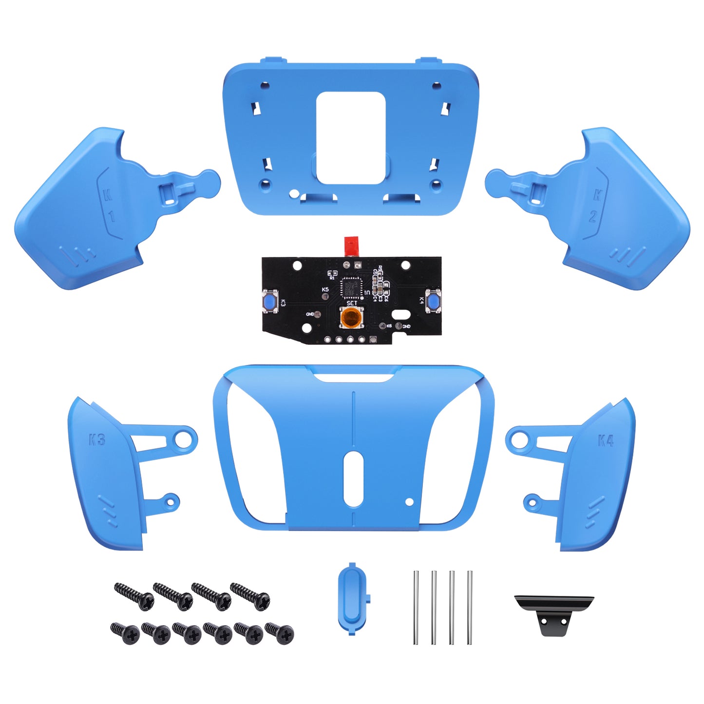 eXtremeRate Retail Turn RISE to RISE4 Kit - Redesigned Starlight Blue K1 K2 K3 K4 Back Buttons Housing & Remap PCB Board for ps5 Controller eXtremeRate RISE & RISE4 Remap kit - Controller & Other RISE Accessories NOT Included - VPFM5005P