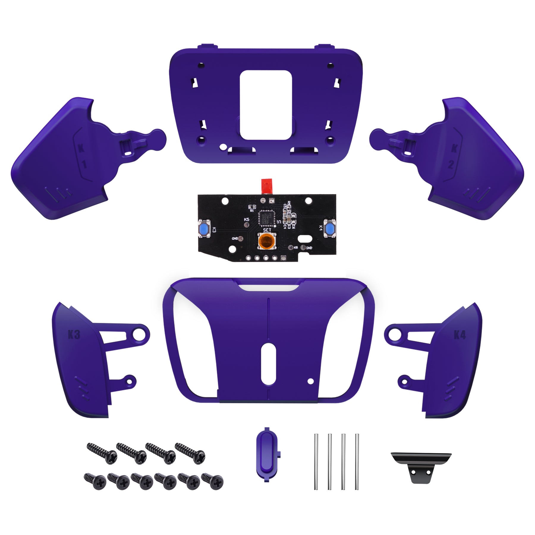 eXtremeRate Retail Turn RISE to RISE4 Kit – Redesigned Galactic Purple K1 K2 K3 K4 Back Buttons Housing & Remap PCB Board for PS5 Controller eXtremeRate RISE & RISE4 Remap kit - Controller & Other RISE Accessories NOT Included - VPFM5006P