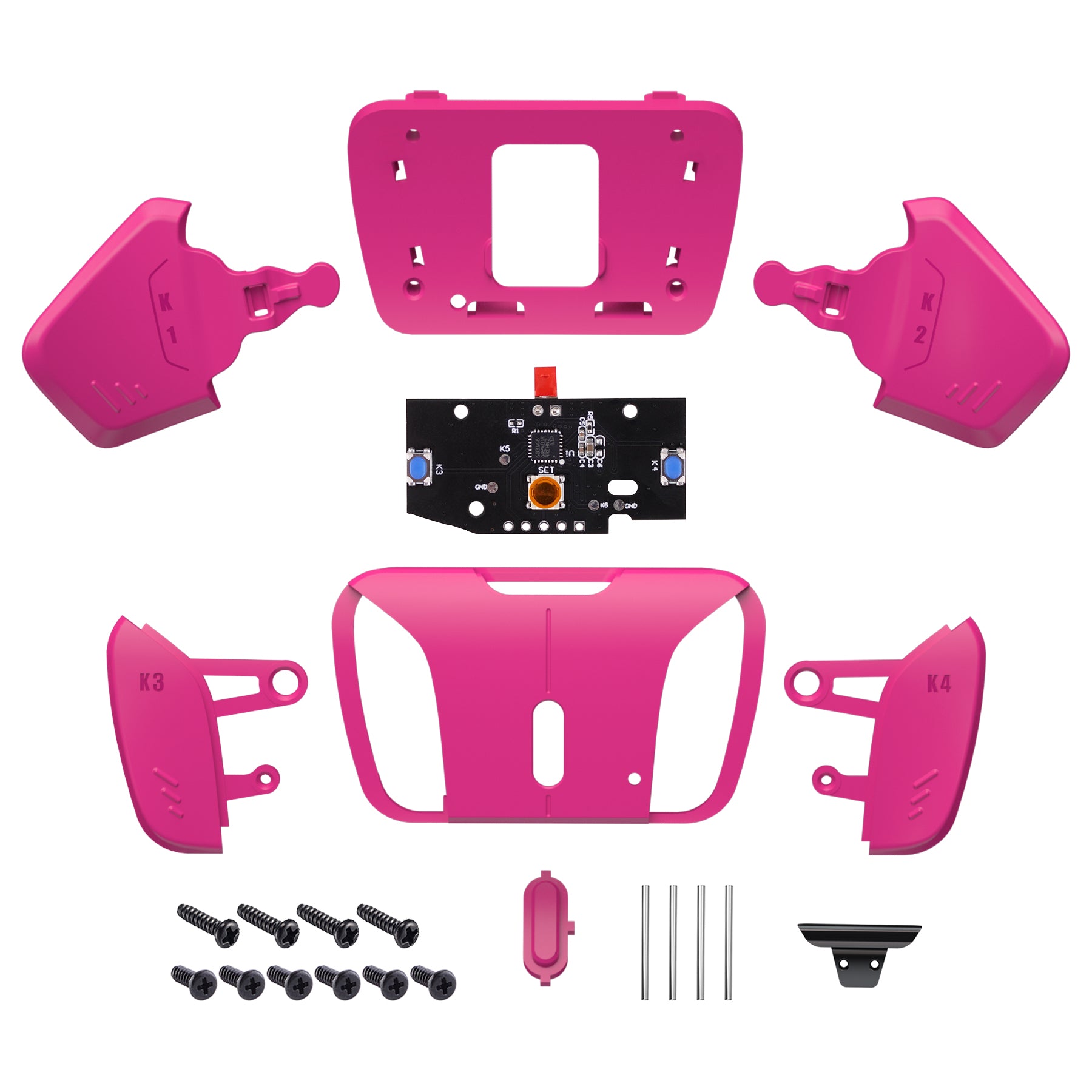 eXtremeRate Retail Turn RISE to RISE4 Kit – Redesigned Nova Pink K1 K2 K3 K4 Back Buttons Housing & Remap PCB Board for PS5 Controller eXtremeRate RISE & RISE4 Remap kit - Controller & Other RISE Accessories NOT Included - VPFM5008P