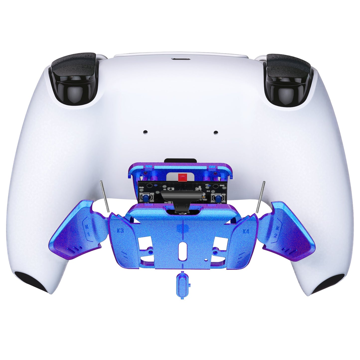eXtremeRate Retail Turn RISE to RISE4 Kit-Redesigned Chameleon Purple Blue K1 K2 K3 K4 Back Buttons Housing & Remap PCB Board for ps5 Controller eXtremeRate RISE & RISE4 Remap kit - Controller & Other RISE Accessories NOT Included - VPFP3003P