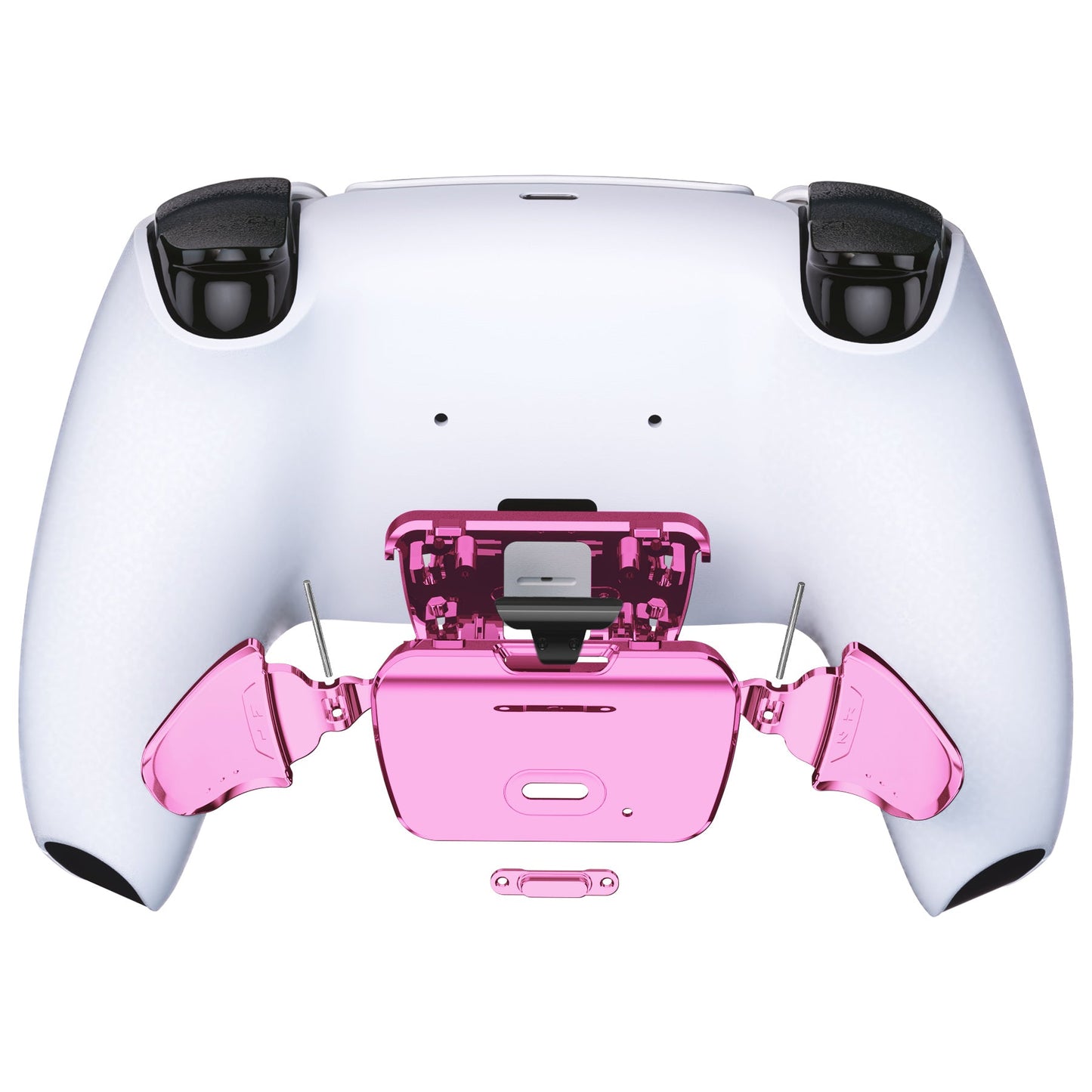 eXtremeRate Retail Chrome Pink Replacement Redesigned K1 K2 Back Button Housing Shell for ps5 Controller eXtremerate RISE Remap Kit - Controller & RISE Remap Board NOT Included - WPFD4007