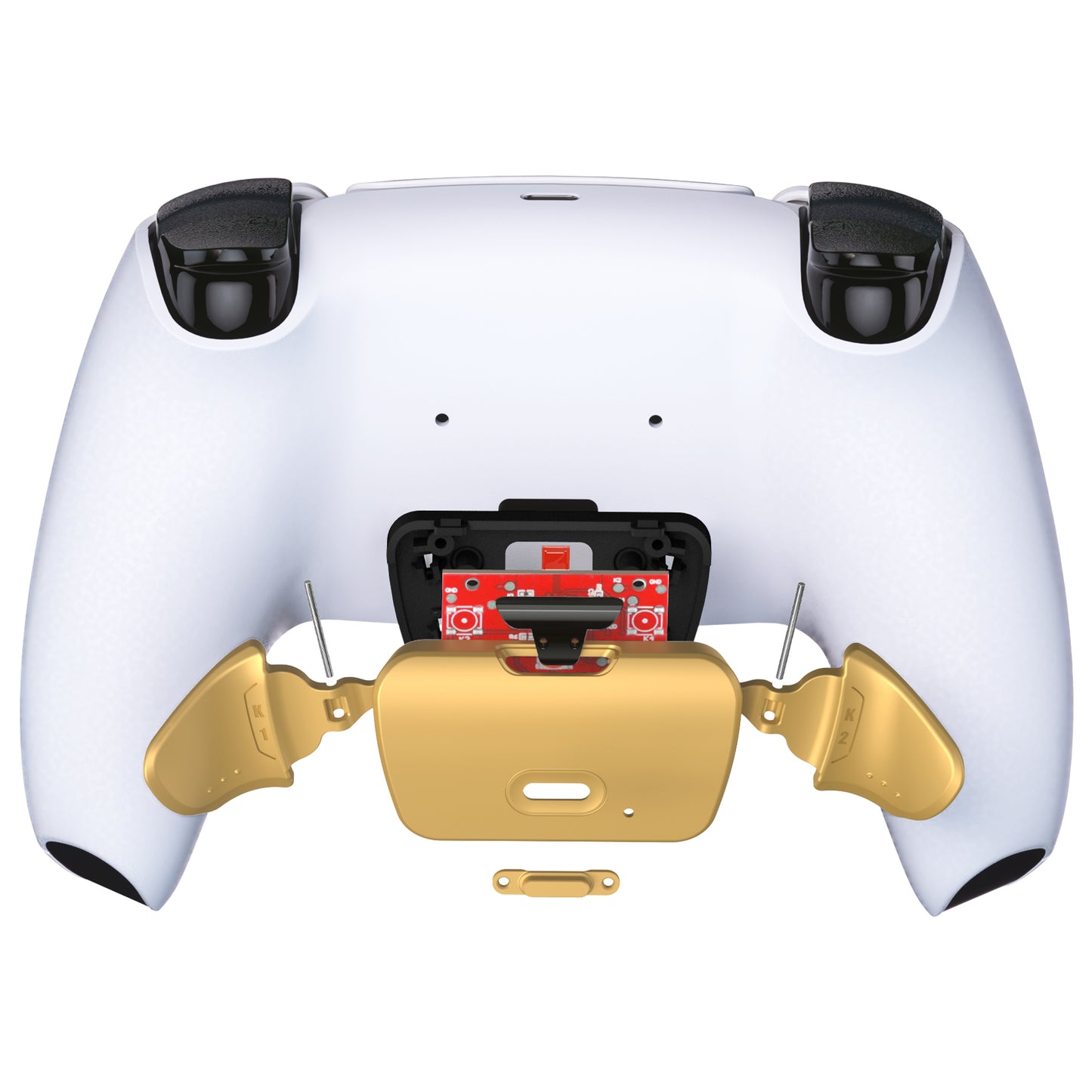 eXtremeRate Retail Metal Gold Real Metal Buttons (RMB) Version K1 K2 Buttons Housing & Remap PCB Board for PS5 Controller eXtremeRate RISE Remap Kit – Controller & Other RISE Accessories NOT Included - WPFJ7004