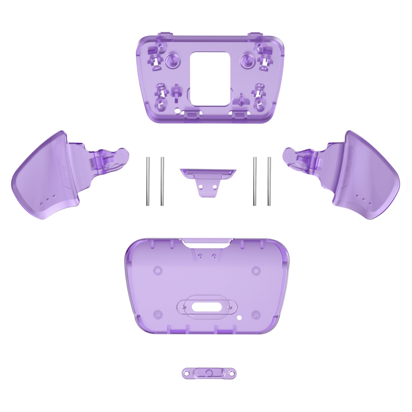 eXtremeRate Retail Clear Atomic Purple Replacement Redesigned K1 K2 Back Button Housing Shell for ps5 Controller eXtremerate RISE Remap Kit - Controller & RISE Remap Board NOT Included - WPFM5005