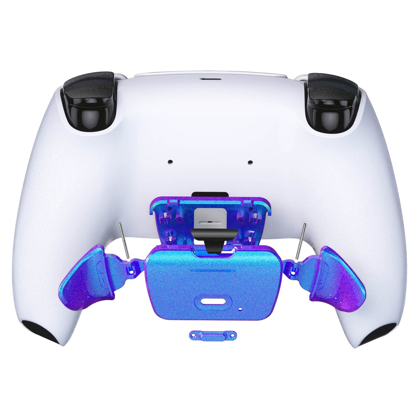 eXtremeRate Retail Chameleon Purple Blue Replacement Redesigned K1 K2 Back Button Housing Shell for ps5 Controller eXtremerate RISE Remap Kit - Controller & RISE Remap Board NOT Included - WPFP3001