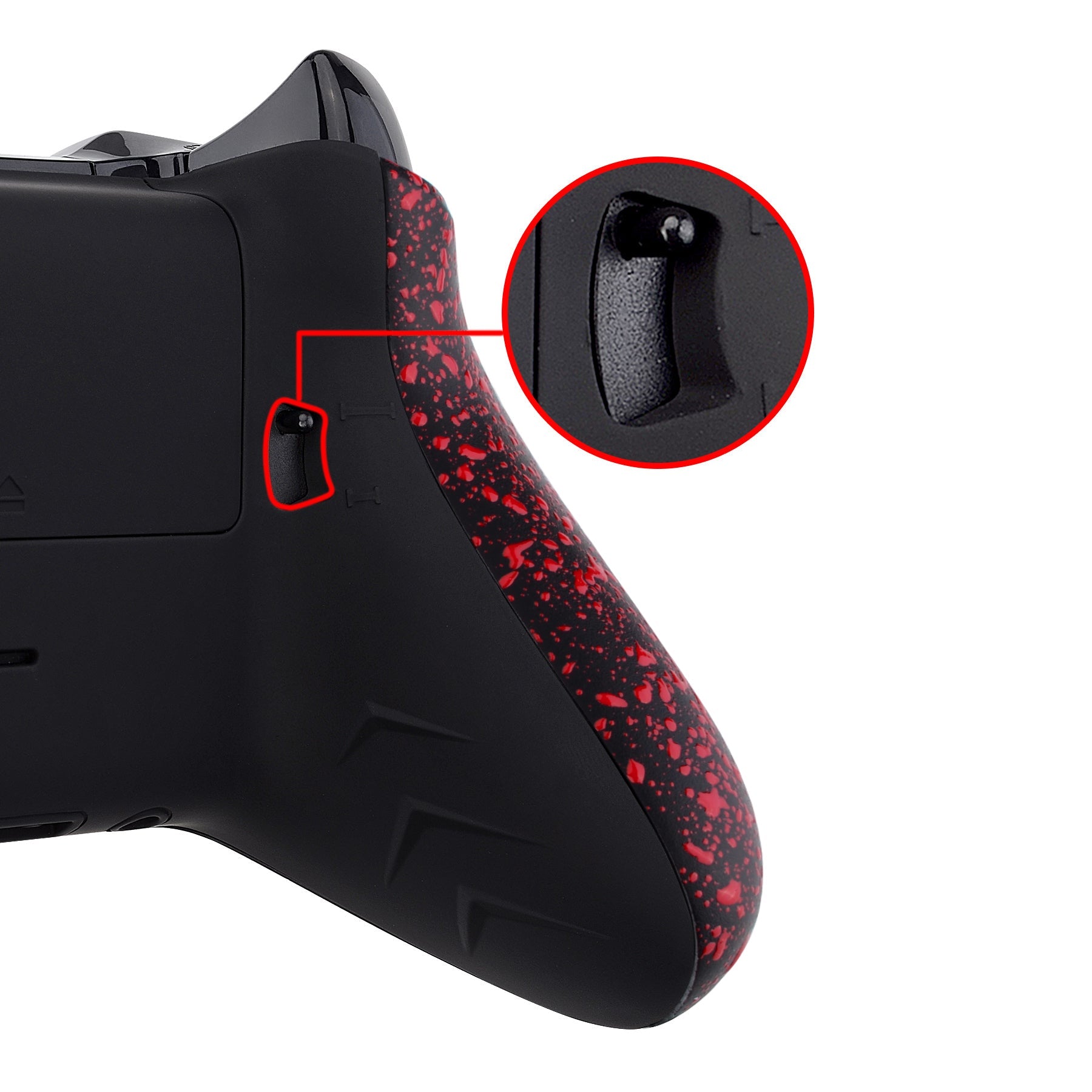 eXtremeRate FlashShot Trigger Stop Bottom Shell Kit for Xbox One X & S  Controller - Textured Red