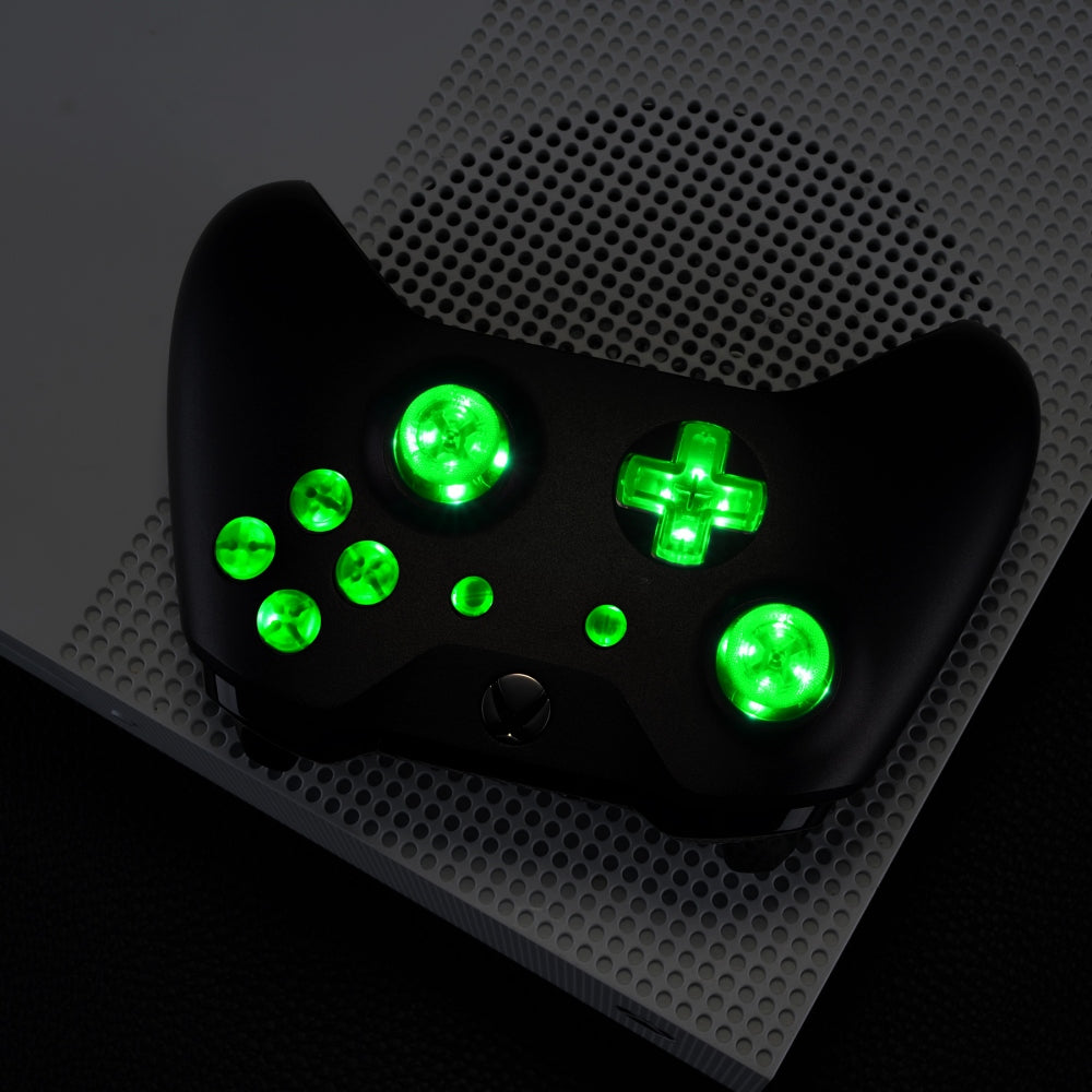 eXtremeRate Retail Multi-Colors Luminated D-pad Thumbsticks Start Back ABXY Action Buttons (DTF) LED Kit for Xbox One Standard, Xbox One S X Controller 7 Colors 9 Modes Button Control - X1LED01