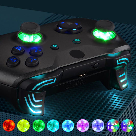 eXtremeRate Retail Black Multi-Colors Luminated Dpad Thumbsticks Start Back ABXY Action Buttons, Classical Symbols Buttons DTFS (DTF 2.0) LED Kit for Xbox One S/X Controller - Controller NOT Included - X1LED04