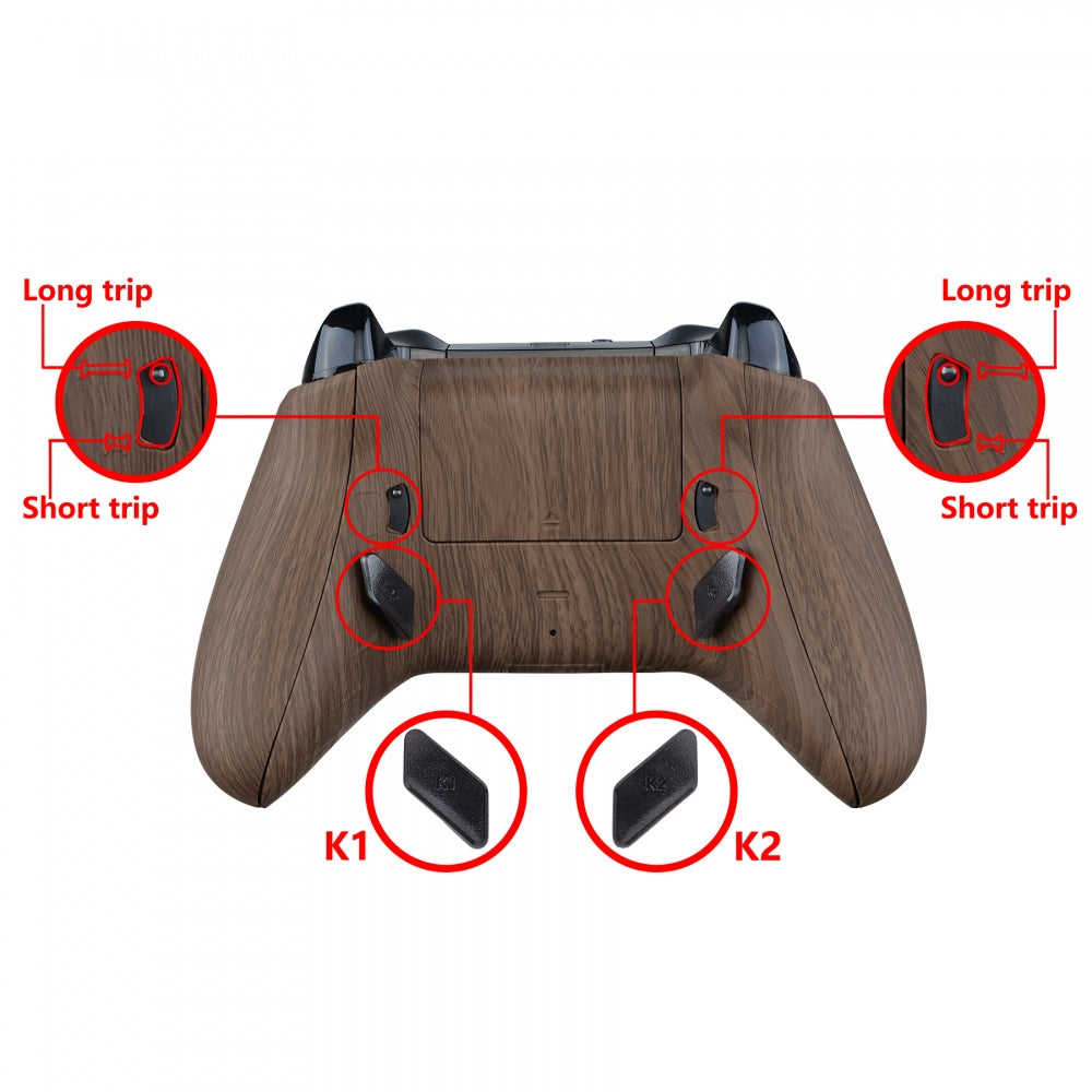 eXtremeRate Wood Grain Lofty Remappable Remap & Trigger Stop Kit ...